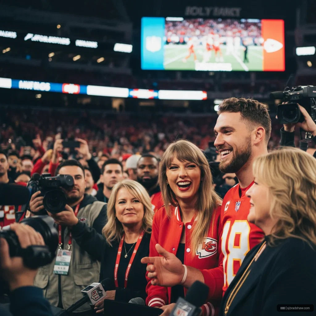 世界杯 - 泰勒·斯威夫特现身NFL赛场引热议：与特拉维斯·凯尔西互动频 配图1
